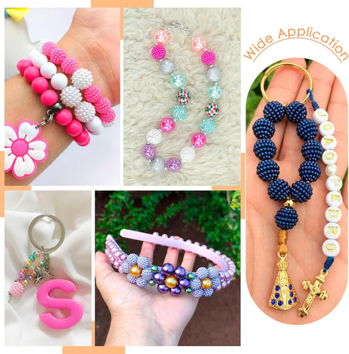 Beadthoven 195Pcs 12mm Mermaid Beads Plastic Red Bayberry Beads Mixed Color Round Chunky Bubblegum Beads Bulk Loose Spacer Beads Bubble Beads for ...