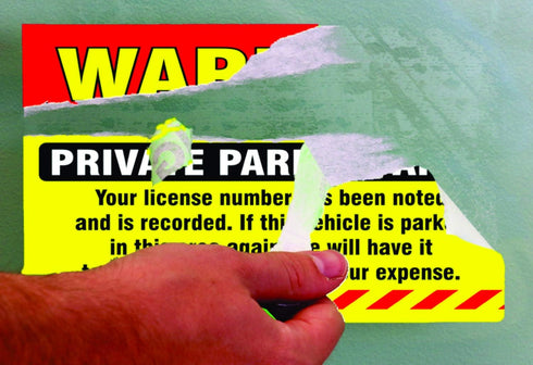 Private Parking Stickers (Pack of 50) Reserved No Permit Area Violation Warning Notice Vehicle is Illegally Parked - Large Size 6" X 9" – Yellow...