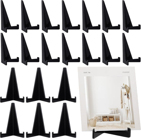 Bucherry 20 Pcs Triangle Acrylic Easel Stands for Display Mini Picture Frame Stand Plate Holders Photo Holder Stand for Picture Card Weddings Home...