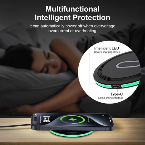 Android Phone Wireless Charger 15W Samsung S24 Ultra Fast Charging Pad Station with QC 3.0 Power Adapter for Samsung Galaxy S24 S24+ S23 FE S22 S2...