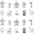 Ipotkitt 100 Pcs 10 Styles Antique Style Cartoon Charms Baby Boy Charms Baby Themed Puzzle Plane Charms for Baby Shower DIY Jewelry Making Supplie...
