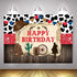 Mocsicka Western Cowboy Happy Birthday Backdrop Rustic Old West Rodeo Cowboy Background Red Bandana and Rustic Wood Kids Birthday Party Decoration...