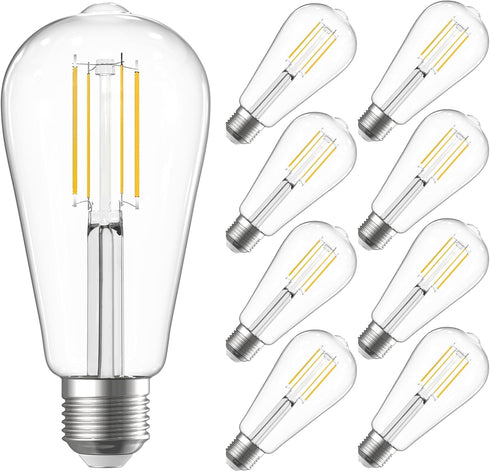 SHINESTAR 8-Pack Edison Bulbs, Warm White 2700K, E26 LED Bulb 60 Watt Equivalent, Dimmable Vintage Light Bulbs...
