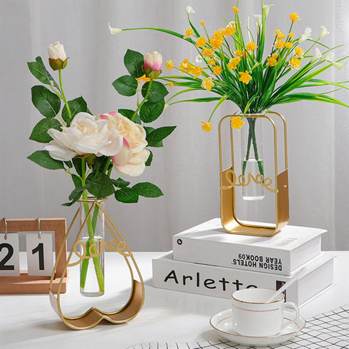 Gold Plastic and Metal Propagation Station with Hydroponic Bottle...