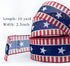 Hying 4th of July Ribbons for Crafting, 2.5" X 10 Yards Patriotic Wired Edge Ribbons American Stripes Stars Ribbons Blue Burlap Craft Ribbon Bows ...