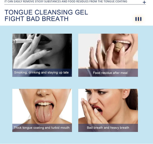 Oral Hygiene Brush & Tongue Cleansing Gel, Probiotic Tongue Cleaning Gel Set,Tongue Cleaning Paste, Maintain Oral Health (2pcs-Mint&Peach)...