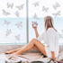 32PCS Butterfly Window Clings - Anti-Collision Window Decals to Save Birds from Window Collisions,Non Adhesive Prismatic Vinyl Window Clings, Rain...