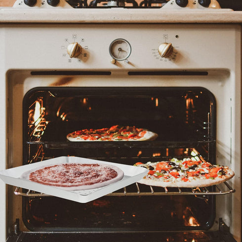 YARDWE Pizza Baking Tray Pizza Bakeware, perforated Aluminum Sheet Pan 9 Inch Pizza Tray Pizza Pan with Holes Square Nonstick Bakeware for Oven Ba...