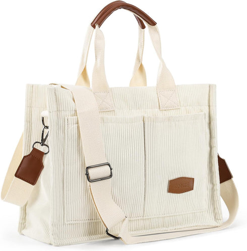 HOMIEE Tote Bag for Women Corduroy Handbags Casual Hobo Messenger Bag Retro Classic Shoulder Bag with Multi-pocket...