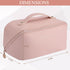 Large Capacity Travel Cosmetic Bag for Women Makeup Bag Travelling Waterproof Portable PU Leather Makeup Organizer Travel Toiletry Bag with Handle...