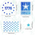 GORGECRAFT 6.3 Inch Independence Day Metal Stencils American Flag 50 Star and 13 Stars 1776 Stainless Steel USA Army Templates for Wood Burning En...