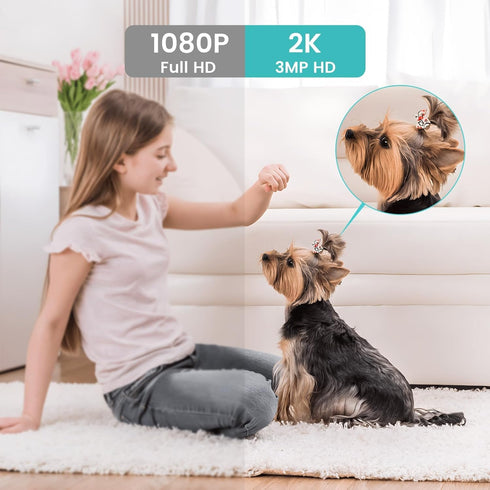litokam Indoor Camera, Cameras for Home Security with Night Vision, Pet Camera with Phone App, 2K Indoor Security Camera, Motion Detection, 2-Way ...