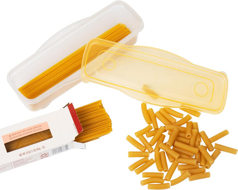 Microwave Pasta Cooker with Strainer, Pasta Cooker with Lid, Noodle, Microwave, Yellow...