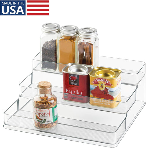 iDesign 3-Tier Spice Rack Organizer for Cabinets, Pantry or Countertop - Clear - Made in USA...