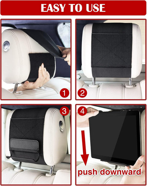 WONNIE 2 Pack Car Headrest Holder for 10-12.9" Large Size Tablets...