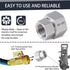 2 Pcs Stainless Steel Garden Hose Fittings Connectors Adapter,3/4" GHT Female to 1/2" NPT Female Heavy Duty Stainless Steel Repair Female to Femal...