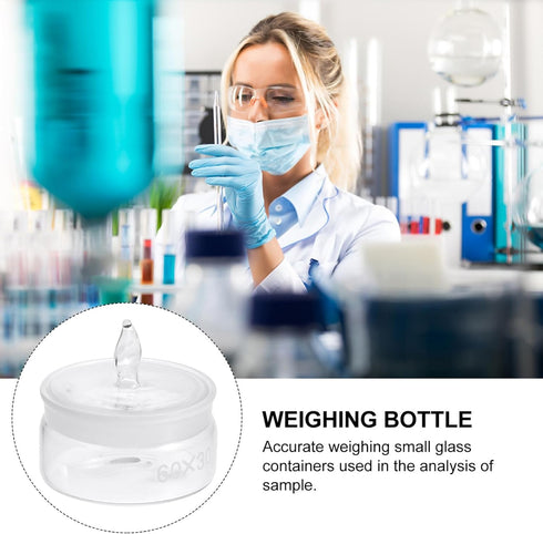 Hemobllo 1pc Weighing Bottle Glass Specific Gravity Bottle Laboratory Equipment Glass Sealing Bottle...