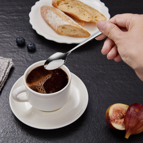 Alexander Fine Spoons, Set of 4, 18/10 Stainless Steel, Well Made, Dishwasher Safe, Heavy Duty Spoon (4.7" Coffee Spoons)...