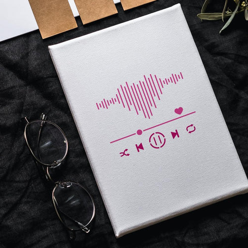 FINGERINSPIRE Music Player Painting Stencil 11.8x11.8 inch Reusable Music Playback Pause Pattern Stencil Music Themed Plastic Stencil for Painting...