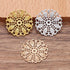 Teensery 35 Pcs Filigree Connectors Charms Pendants Round Metal Flower Filigree Pieces Retro Hollow Filigree Wraps for DIY Hairpin Necklace Earrin...