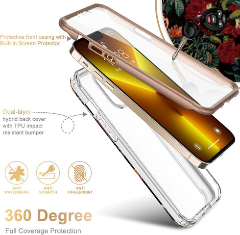 Esdot for iPhone 13 Pro Max Case with Built-in Screen Protector,Military Grade Cover with Fashion Designs for Women Girls,Protective Phone Case 6....