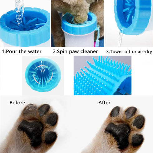 Dog Paw Cleaner Washer Cup, 2 In 1 Portable Silicone Pet Cleaning Brush Feet Cleaner For Dogs Grooming With Muddy Paw Dog Cat Foot Cleaner, Pet Gi...