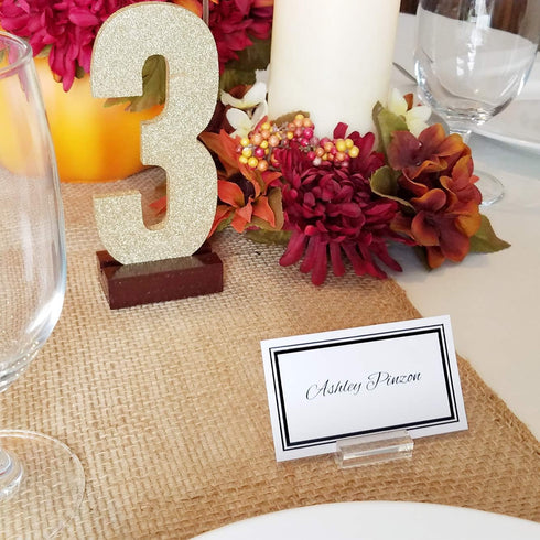 OnFireGuy 24pcs Place Card Holder Display Stands | 1.25" Acrylic Card Holders for Wedding Place Cards Table Numbers Product Labels Slotted Card St...
