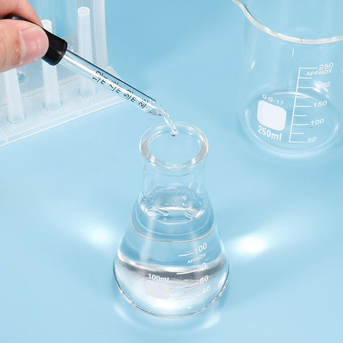 PATIKIL Eye Dropper, 2pcs 1ml Glass Bent Tip Graduated Ear Dropper with Rubber Bulbs for Transfer Liquids for Dose and Measurement, Clear...