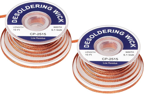 Solder Wicks?No-Clean Solder Wick?10ft Length 2 Pieces Desoldering Braided Wicks. Solder Removal Tool?Desoldering Wick Used to Remove the Solder a...