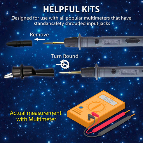 Multimeter Test Meter Leads?1000V 10A Electrical Multimeter Test Lead kit with Silicone Alligator Clip for Digital Multimeter Electronic Clamp...