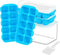 DOQAUS Ice Cube Tray with Lid and Bin, 4 Pack Ice Trays for Freezer, Easy Ice Pop Out Silicone Ice Cube Trays for Freezer with Cover, Stackable St...