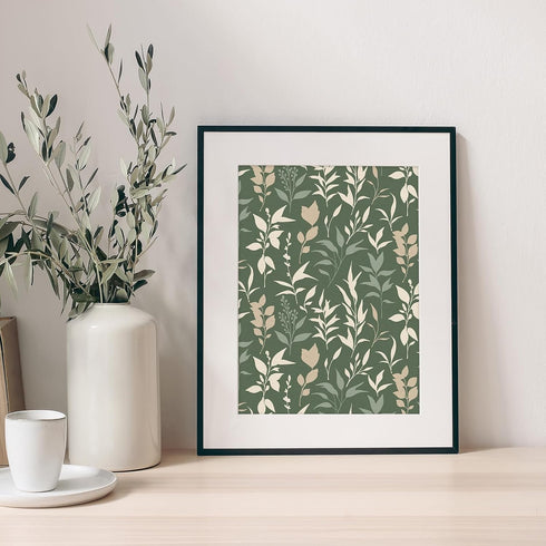 32 Sheets Sage Green Floral Pattern Paper Greenery Scrapbook Specialty Paper Eucalyptus Leaves Double Sided Craft Paper For DIY Card Making Photo ...