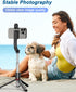 55" Phone Tripod & Selfie Stick,Cell Phone Tripods Stand with Wireless Remote,Phone Holder with Detachable Light, for iPhone 14 13 12 pro Xr X 8Pl...