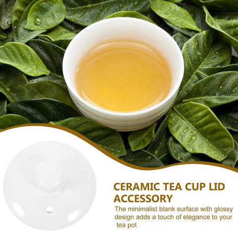 Alipis Ceramic Teapot Lids, Chinese Mug Lid Kungfu Tea Kettle Replacement Cover Tea Maker Top Lids Loose Leaf Tea Pot Top for Kitchen Teapots Acce...