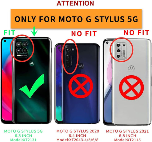 Shockproof Camouflage Military Grade Drop Tested Phone Case with Built in Kickstand with Screen Protector Holster Belt Clip Fits for Moto G Stylus...