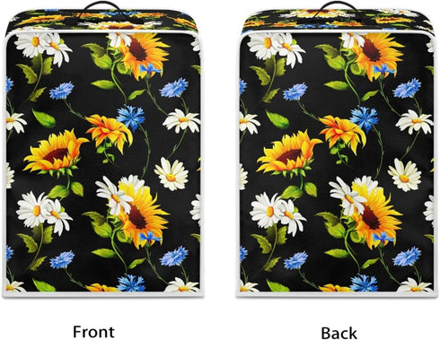 Sunflower Daisy Coffee Maker Cover with Top Handle Polyester Dustproof Stand Mixer Cover Home Kitchen Appliance Accessories, Fits Most Kitchen App...