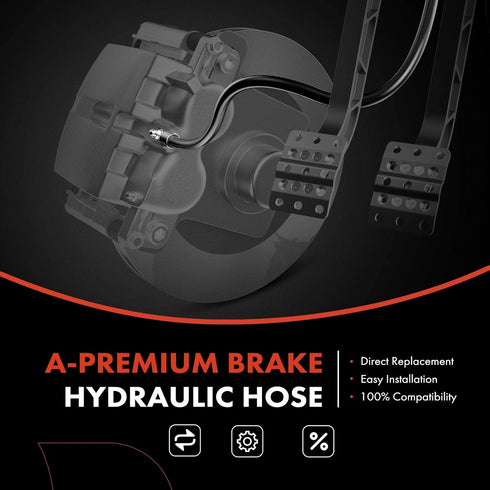 A-Premium Rear Passenger Side Brake Hydraulic Hose Compatible with Select Ford Models - E-550 Super Duty 2003, E-550 Econoline Super Duty 2002 - R...