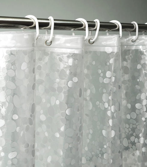 AooHome 36x72 Inch Stall Size Shower Curtain Liner, EVA Shower Curtain 3D Pebble Pattern with 3 Bottom Magnets, Heavy Duty, Water Repellent, Semi ...