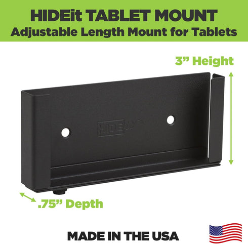 HIDEit Mounts Uni-T Universal Tablet Wall Mount - Adjustable Black Steel Tablet Mount for iPad, iPad Pro, iPad Mini, Samsung Galaxy Tablet and Sur...