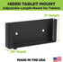 HIDEit Mounts Uni-T Universal Tablet Wall Mount - Adjustable Black Steel Tablet Mount for iPad, iPad Pro, iPad Mini, Samsung Galaxy Tablet and Sur...