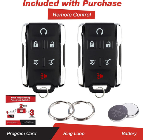 KeylessOption Keyless Entry Remote Control Car Key Fob Replacement for Suburban Tahoe M3N-32337100 (Pack of 2)...