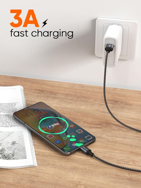 CableCreation [3Pack USB to USB C Cable 1.6 Feet, USB Male to USB C Male Cable 3A Fast Charging Cable, USB A to USB C Cable for Car Carplay, Power...