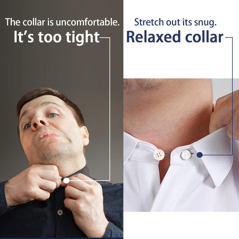 Collar Extender, Shirt extender, dress shirt suit pants, coat, shirt button extender Button extender (White marble)...