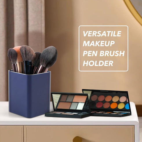 Metal Pen Holder for Desk Square Aluminum Desktop Organizer and Makeup Brush Holder Storage Box for Office, School, Home, and Kids, Non-slip silic...