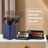 Metal Pen Holder for Desk Square Aluminum Desktop Organizer and Makeup Brush Holder Storage Box for Office, School, Home, and Kids, Non-slip silic...