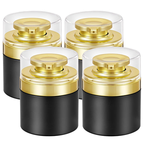Airless Pump Jars, 4-Pack 1.7 Oz Empty Moisturizer Pump Dispensers, Refillable LeakProof Vacuum Cosmetic Containers, Travel Airless Pump Bottles f...