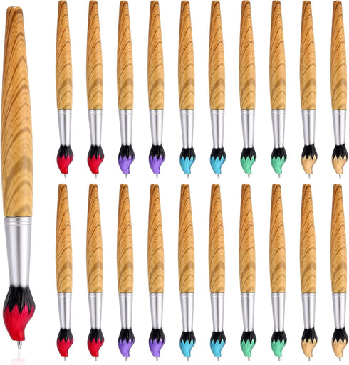 20 Pieces Paintbrush Pen Bamboo Brush Shape Ballpoint Pen Novelty Retractable Paintbrush Ink Pens for Art Activities School Stationery House Warmi...