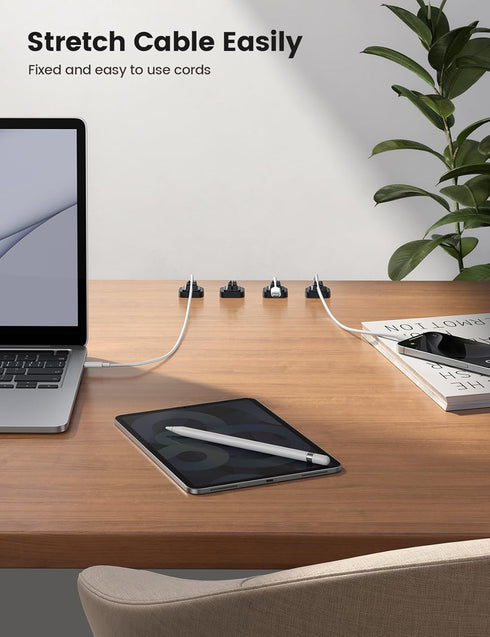 5Pack Cable Spring Holder Clips, Cord Organizer for Desk - Lamicall Adjustable Cord Wire Holder Keeper, Phone Charger Organizer Clips, Wire Cable ...