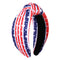 4th of July Headband Red White Blue Stripe Knotted Headband for Women Independence Day Holiday Patriotic Party Headband Hair Accessories Gifts for...
