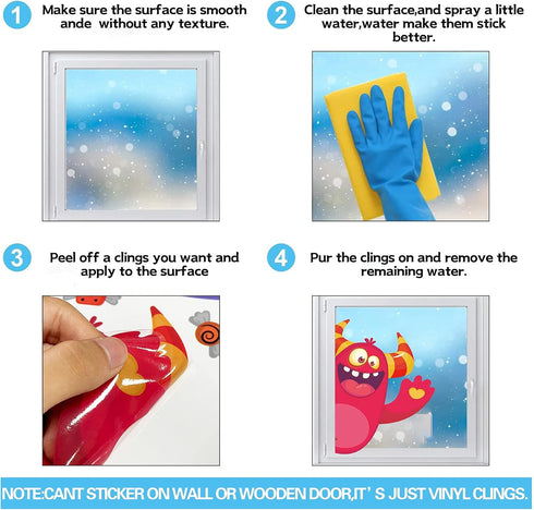 BAYLAY Halloween Window Clings - 10 Sheets Halloween Window StickersDouble Sided Halloween Window Decorations Hallween Window Clings for Class Hal...